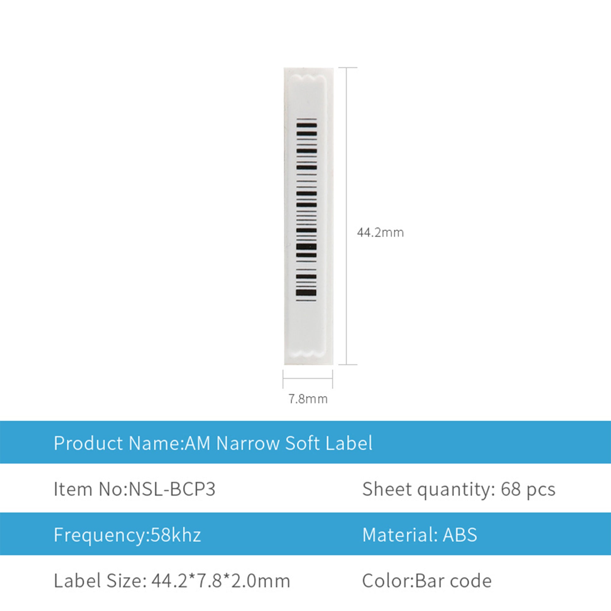Factory Multi-Color 58kHz Anti-Theft Narrow EAS Labels (5000 PCS)