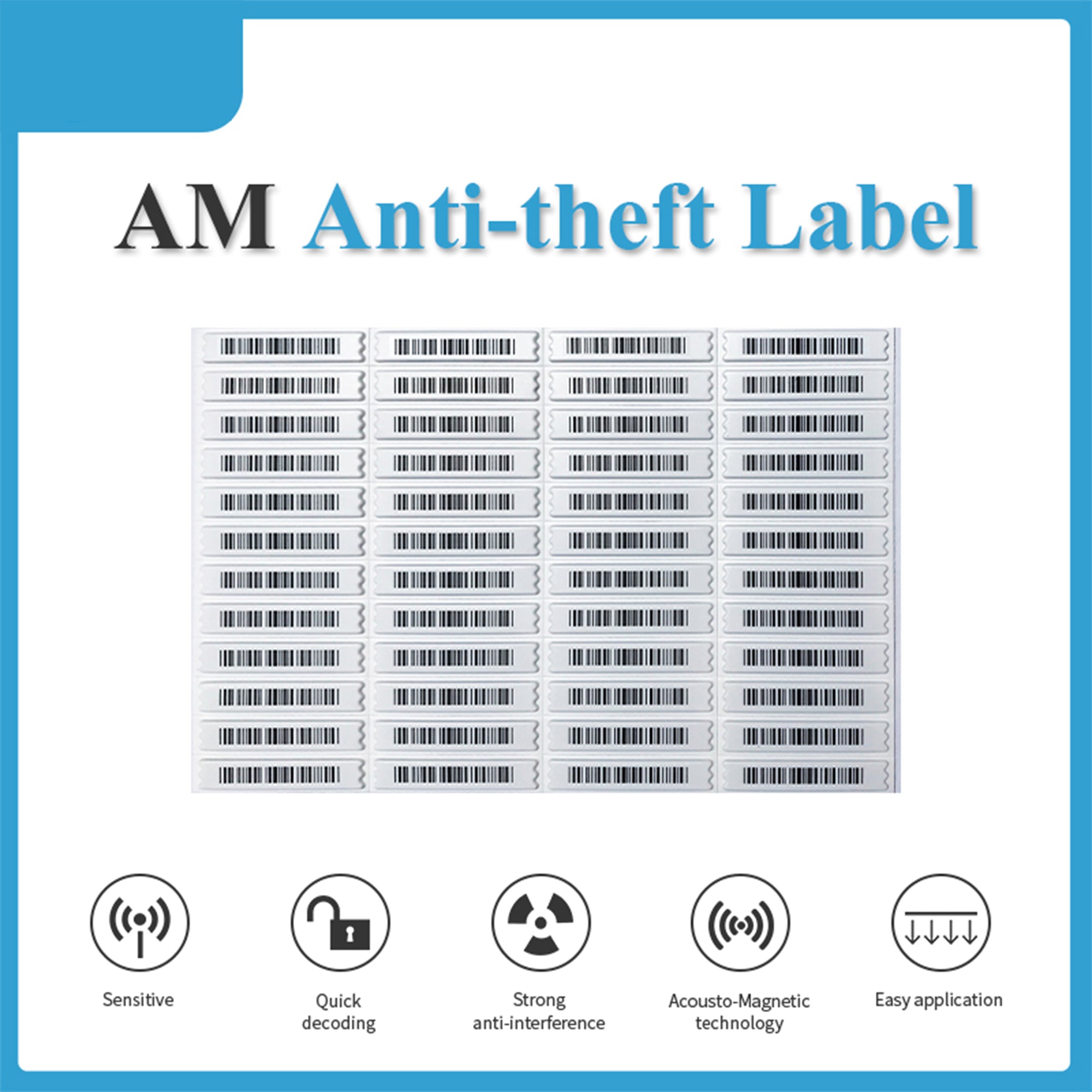 EAS AM Anti-Theft Labels for Supermarket Alarm (5000 PCS)
